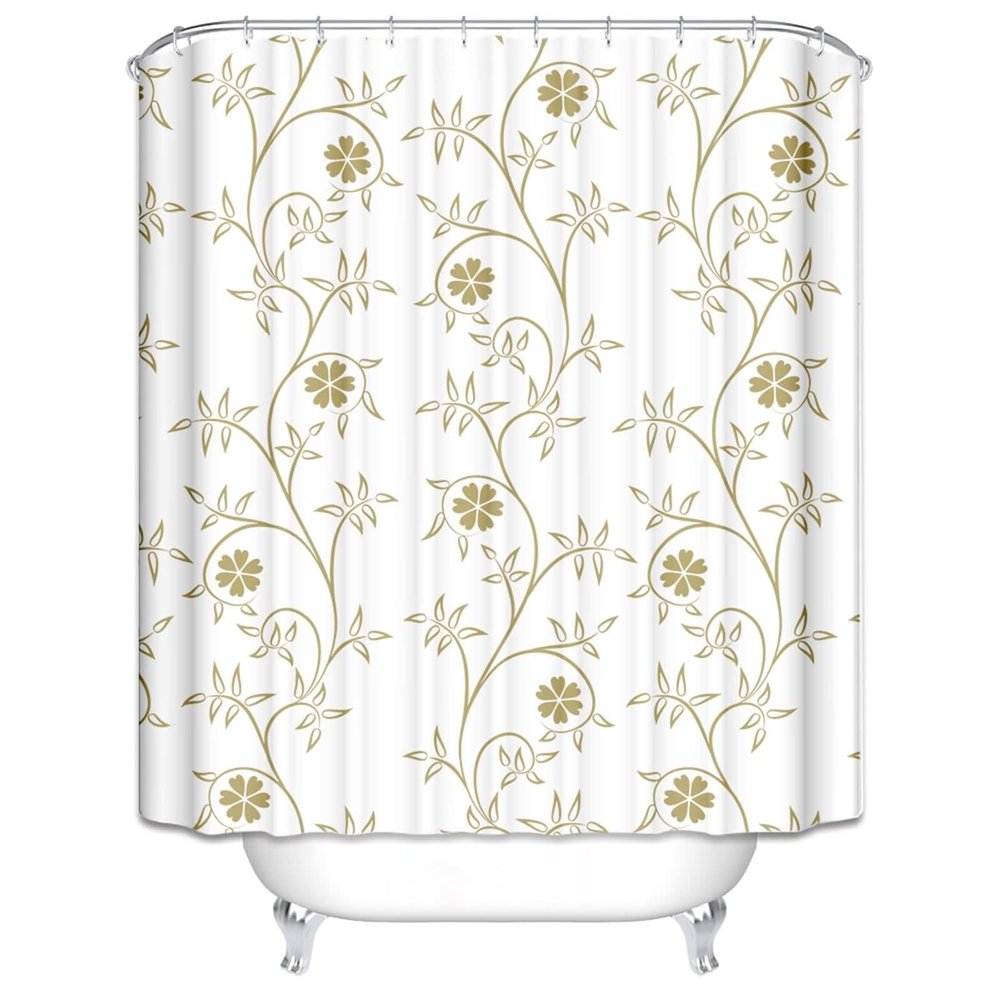 Isdreem Anime Shower Curtain, Flower Camper Design, Funny White Extra-Long, Reinforced Eyelets, 220 x 180 cm