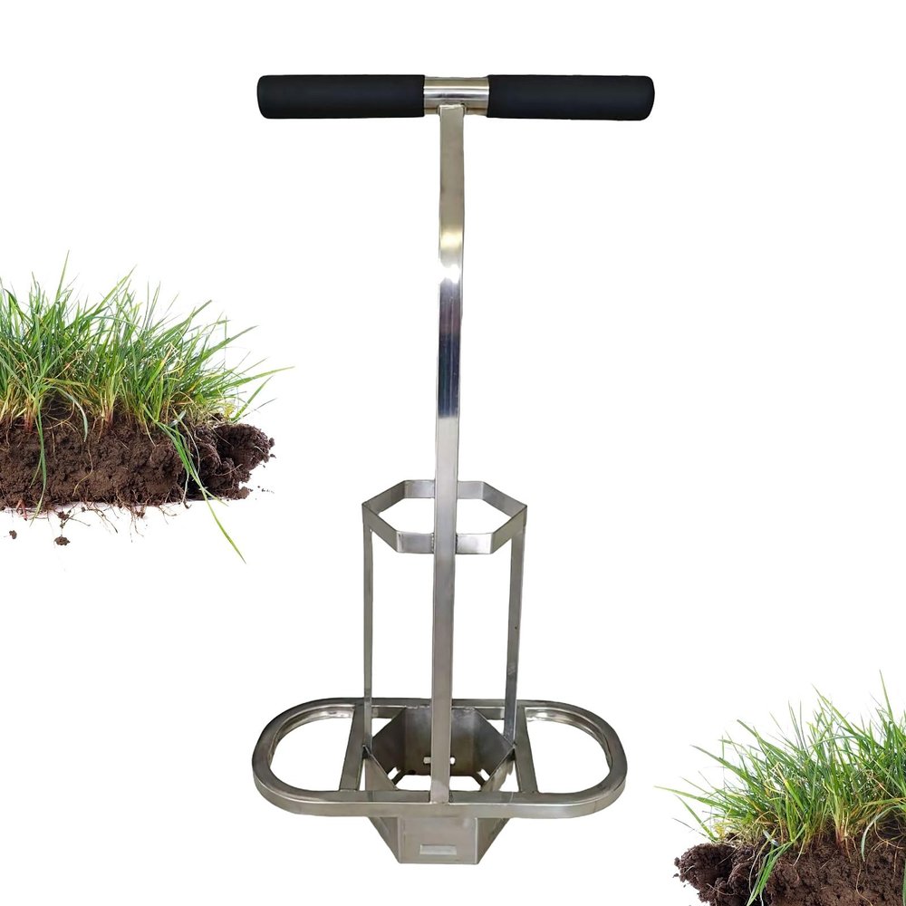 Golf Repair Tool, Heavy-Duty Hexagonal Sod Cutter with Ergonomic Dual Handle for Golf Course Maintenance, Stainless Steel Cutter, 20 x 20 cm Area