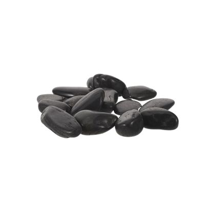 Zerodeko Heat-Resistant Natural Stones for Gardens and Grilling, 1 Set, Black Polished Cooking Stones