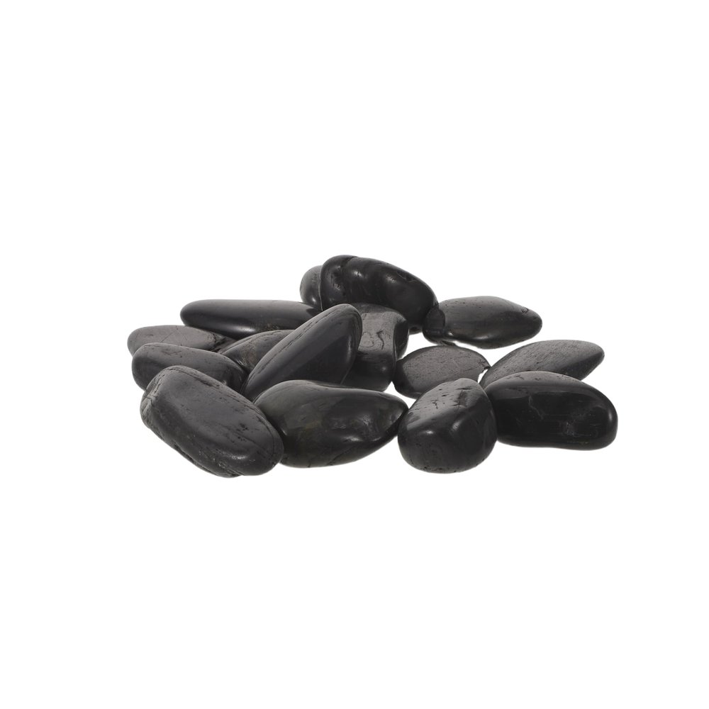 Zerodeko Heat-Resistant Natural Stones for Gardens and Grilling, 1 Set, Black Polished Cooking Stones