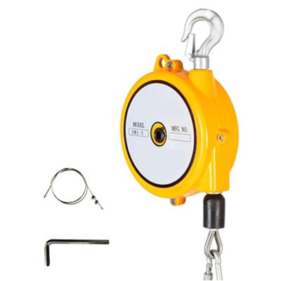 Spring Balancer Tool with Hook and Wire Rope, 3 m Retractable Self-Locking Mechanism, 1–15 kg Capacity