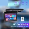 19-Inch Flip-Down Car Roof Monitor, 1080p HD IPS, 16-Color Ambient Light, USB/TF/FM/Bluetooth, Black view 2