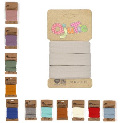The Fabric Aunt Jersey Bias Tape | Pre-Folded Elastic Binding | Cotton Jersey | 3 Meters x 20mm (Sand 520)