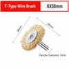 10-Piece Drill Wire Brush Set, Steel Wire, 6 mm Round Shank, 6 x 38 mm view 3