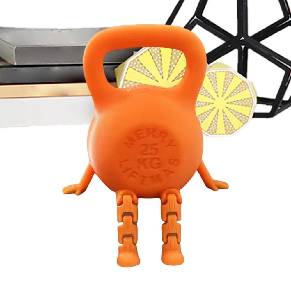 Movable Fitness Mascot - Dumbbell Man Figure