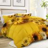 Yellow Gerbera Daisy Pattern Coverless 4-Season Duvet, 155 x 220 cm with 2 Pillowcases view 3