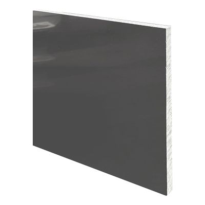 Square Clear Acrylic Sheets, Rigid PVC Sheet, Gray, Various Sizes, 8 mm Thick (200 mm x 200 mm)