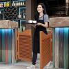 Wooden Café Swinging Doors, Western Saloon Doors with Automatic Closing, Room Divider Doors for Kitchens, Store Entrances and Pubs, Solid Interior Doors with Slat Hinges (W, 145 x 91 cm / 57 x 36 in) view 2