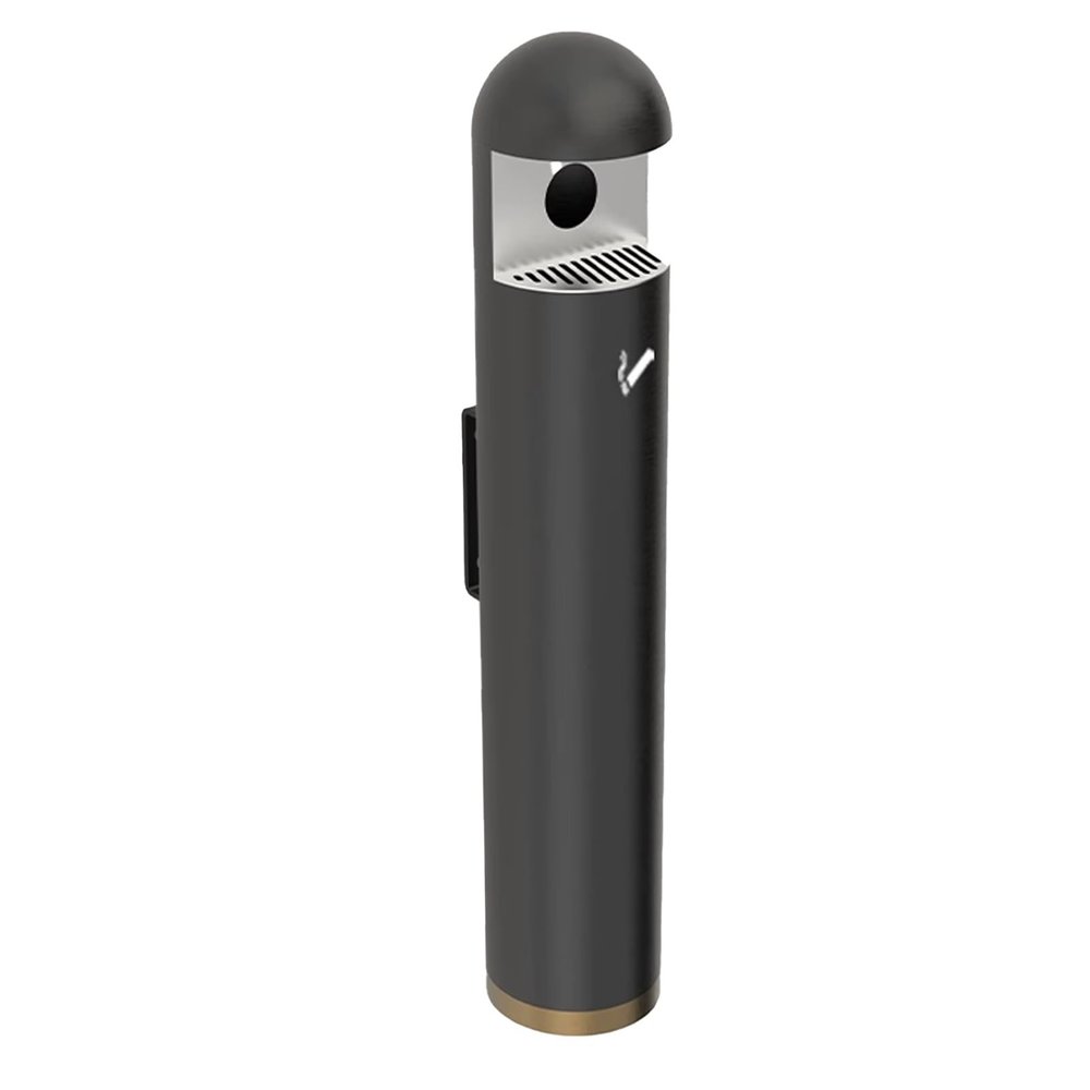 Wall-Mounted Ashtray with Removable Inner Bin, Stainless Steel