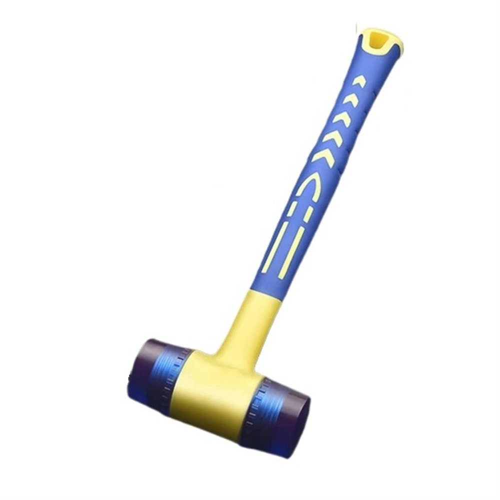Rubber and Plastic Mallet, Blue Rubber Mallet, Double-Headed Installation Hammer, 2545 mm, Removable, Insulated (40 mm)
