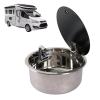 Stainless Steel Sink Set with Folding Faucet and Glass Cover view 1
