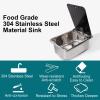 Stainless Steel Sink Set with Folding Faucet and Glass Cover view 3