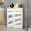 Breathable Radiator Cover with Doors and Shelves view 2