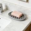 2026 Silicone Soap Holder for Shower with Fast Drainage, Adhesive Mounting without Drilling (Gray, 12.2 cm) view 3
