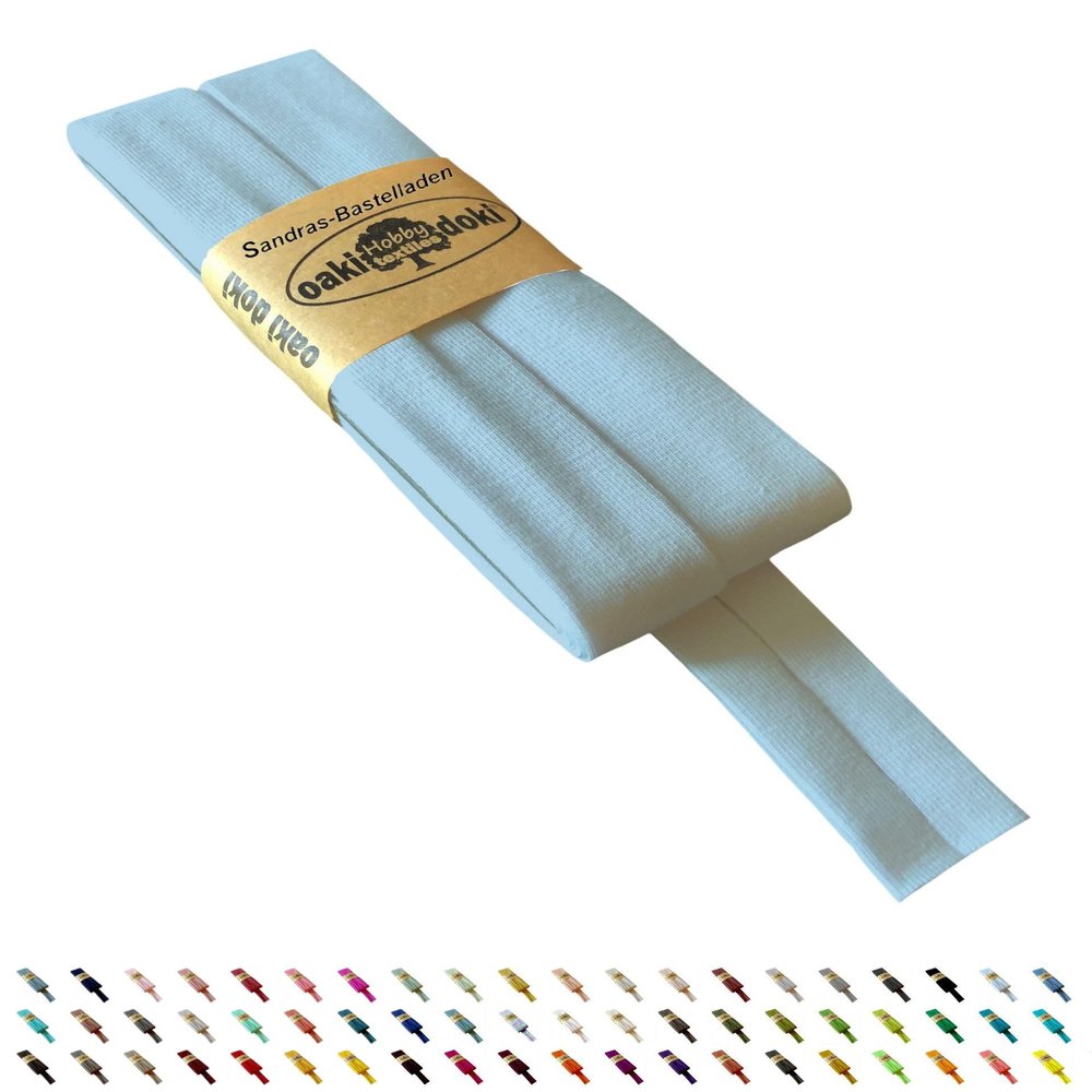 Oaki Doki Jersey Bias Tape Tricot de Luxe 3m x 20mm (910-Frost Blue)