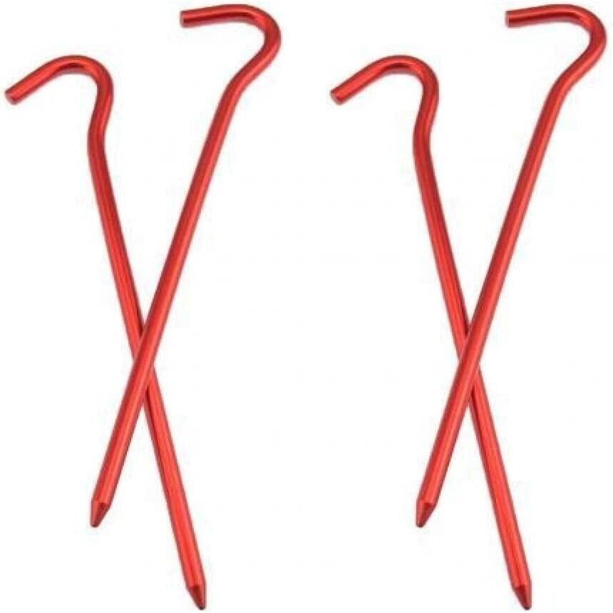 ADTUIUG Tent Stakes, 4-Piece Aluminum Alloy Camping Pegs, Red