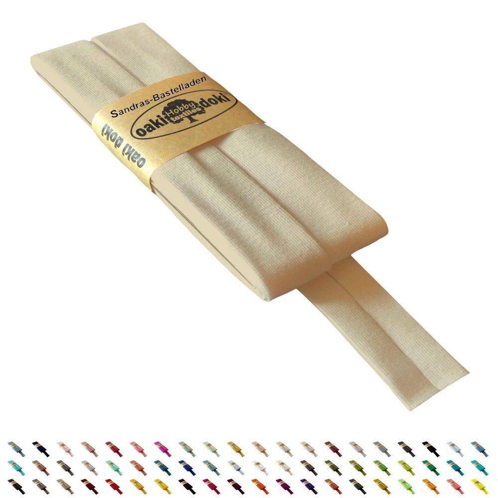 Oaki Doki Jersey Bias Tape Tricot de Luxe 3m x 20mm (530-Cream)