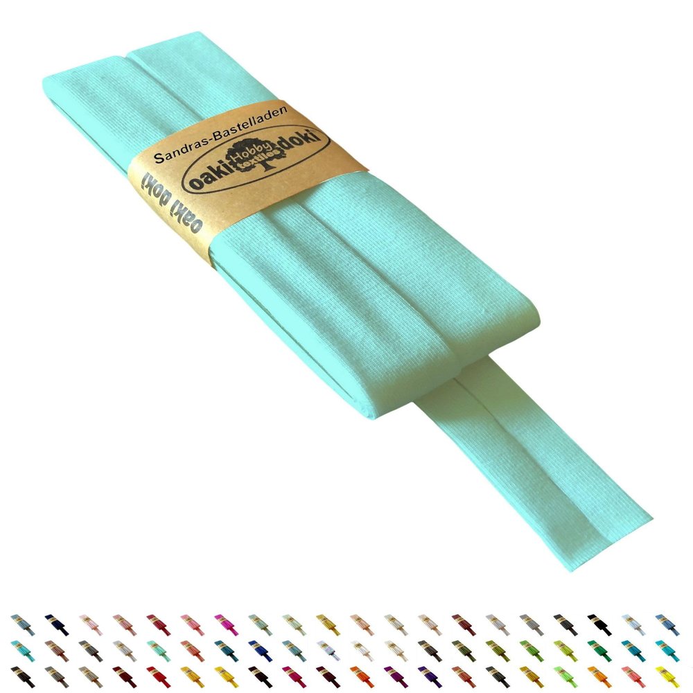 Oaki Doki Tricot de Luxe Bias Tape 3m x 20mm (930-Aqua)