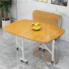 Expandable Wooden Dining Table on Wheels view 1
