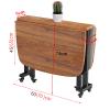 Expandable Wooden Dining Table on Wheels view 2