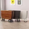 Expandable Wooden Dining Table on Wheels view 4