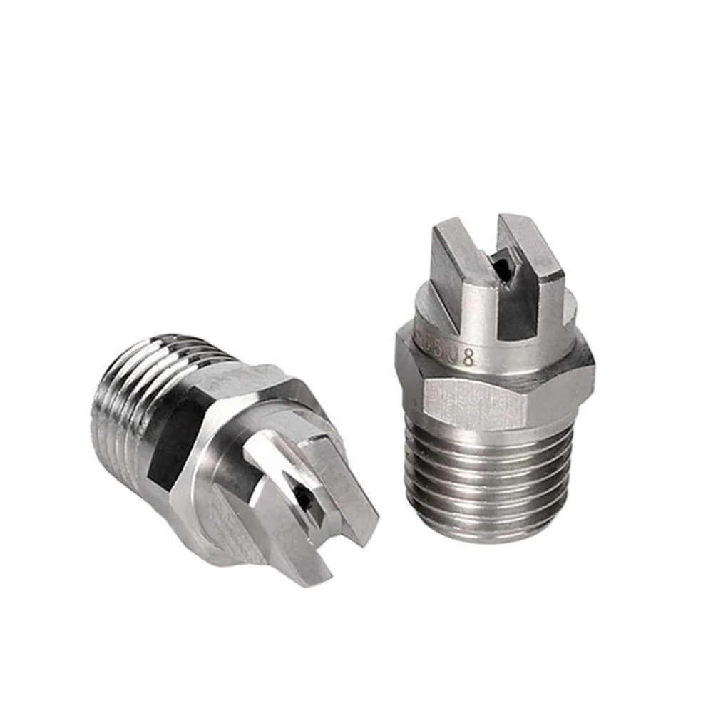 Stainless Steel Flat Spray Nozzle, High Pressure, NPT-BSPT Thread, Multiple Sizes, 1 Pc. (3/8 8020)
