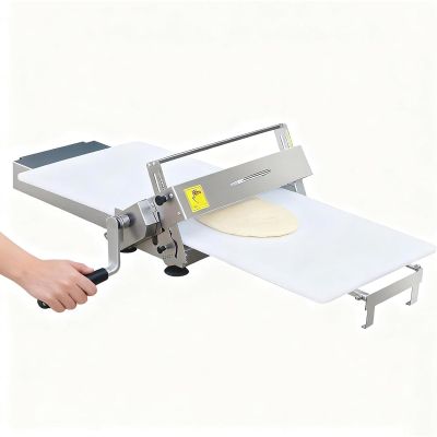 Dough Sheeter with Stainless Steel Worktop, Adjustable Thickness for Pizza Dough and Fudge Crust