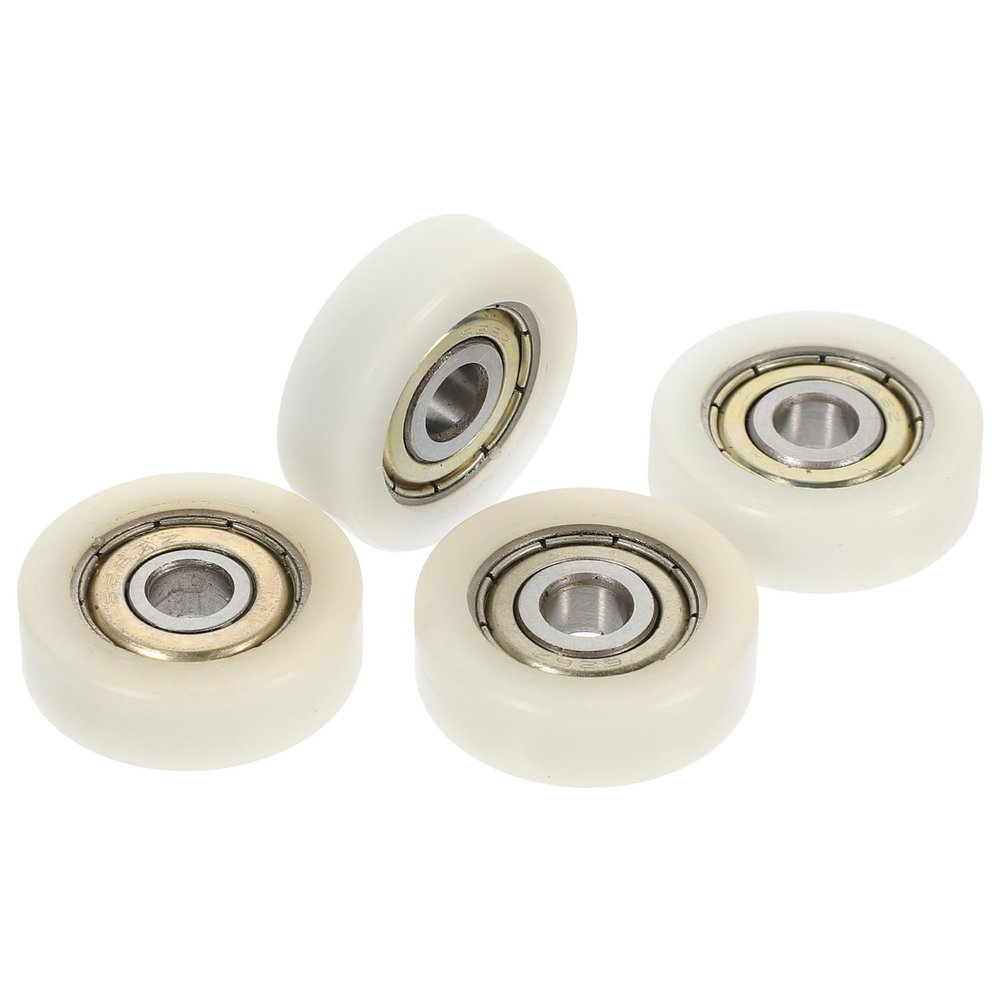 RUNROTOO 4-Piece Nylon Ball-Bearing U-Groove Rollers for Sliding Door Hardware