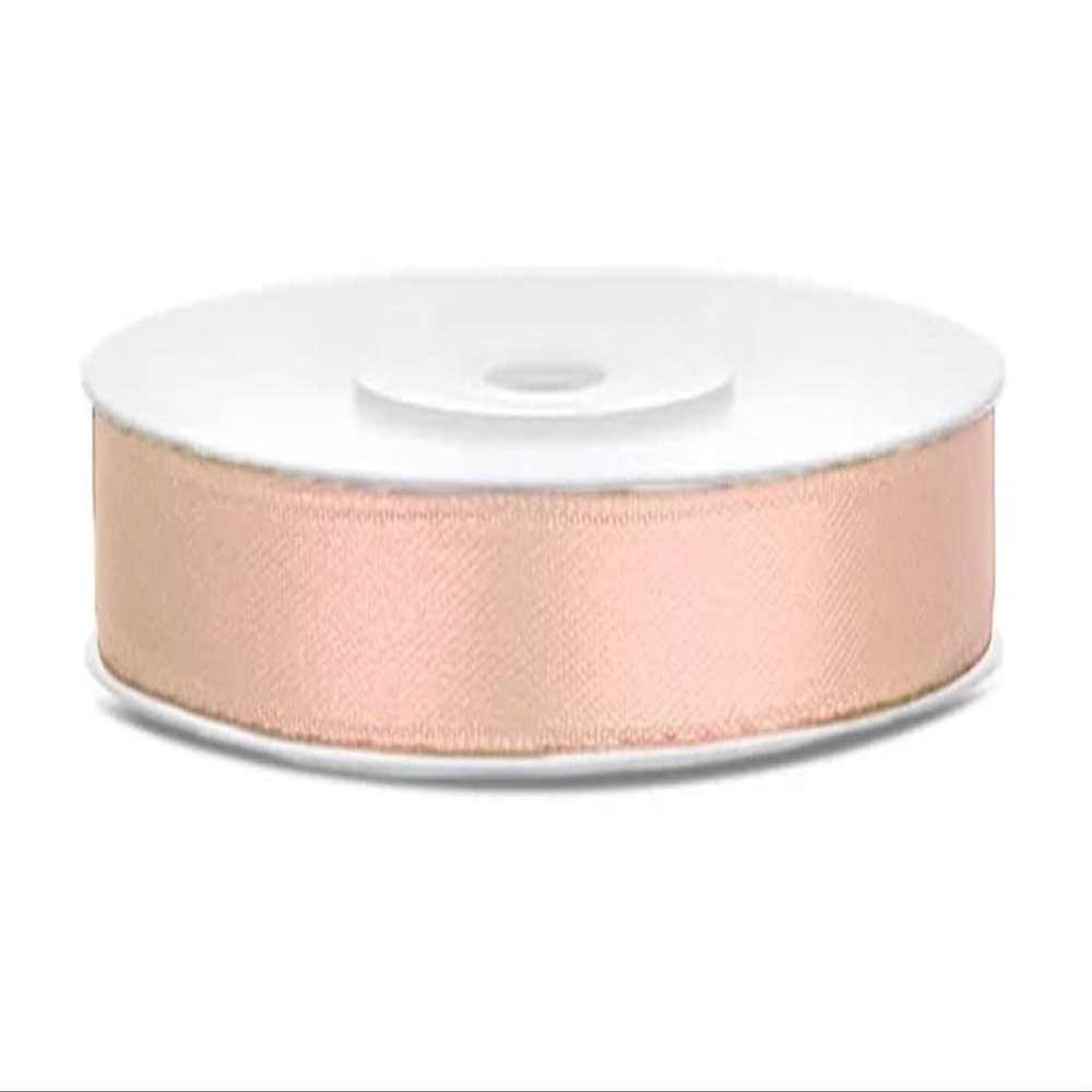 Light Peach Satin Ribbon 6mm x 25m