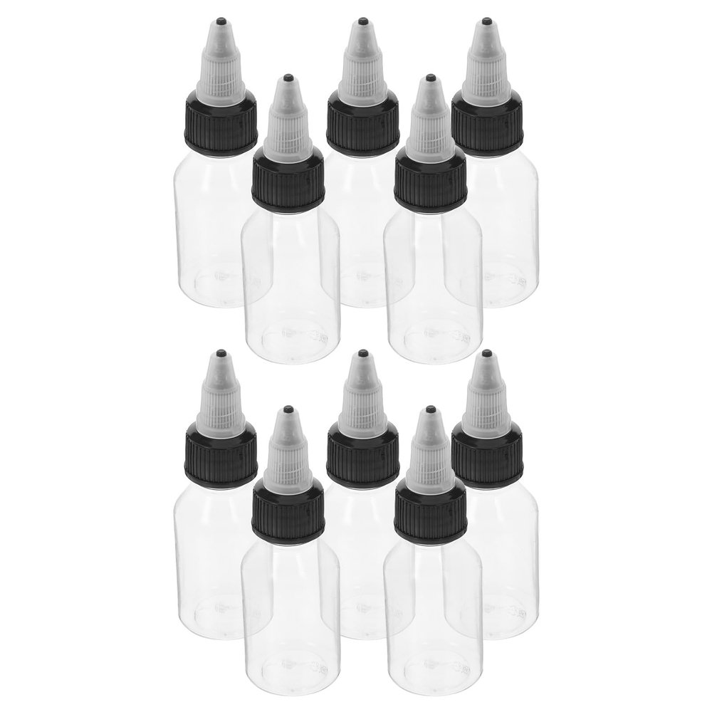 HYTROVE 10-Pack 25 mL Transparent Plastic Cosmetic Bottles with Screw Caps