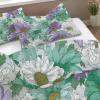 Green and Purple Microfiber 3-Piece Duvet Cover Set, Retro Floral Pattern, 200 x 200 cm view 3