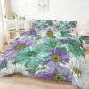 Green and Purple Microfiber 3-Piece Duvet Cover Set, Retro Floral Pattern, 200 x 200 cm view 4