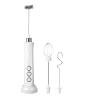 Handheld Milk Frother for Latte, Cappuccino & Hot Chocolate, White view 1