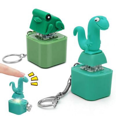 Dongcill 2-Pack Fidget Keychains with Sound, Lizard and Frog Designs, Rechargeable with Colorful Lights