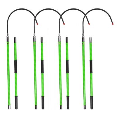 High-Voltage Insulated Rescue Hook with Adjustable Pole, 3 m, 220 kV, 4-Pack
