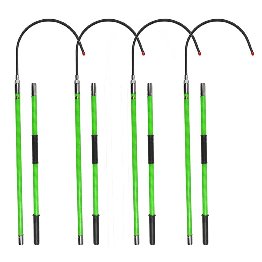 High-Voltage Insulated Rescue Hook with Adjustable Pole, 3 m, 220 kV, 4-Pack