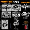 FINGERINSPIRE 4-Piece Graffiti Stencil Set with Brush view 2