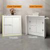 Wood-Look Radiator Cover with Access Panel, Double Doors and Storage view 2
