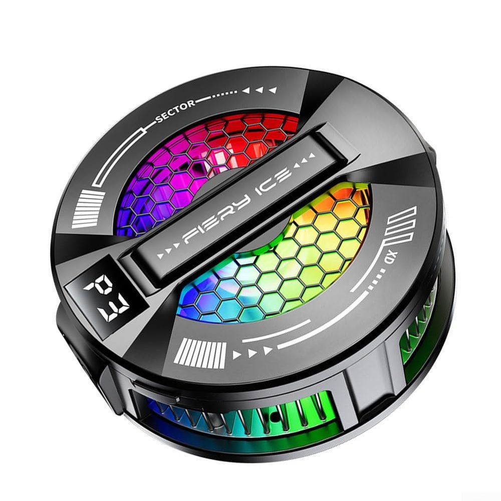 Snugawarm Magnetic RGB Phone Cooler with Smart Temperature Control for iPhone and Android, Black