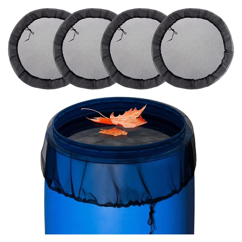Adjustable Mesh Covers for Rain Barrels, 4-Pack, PE Mesh, 80–100 cm (80 cm)