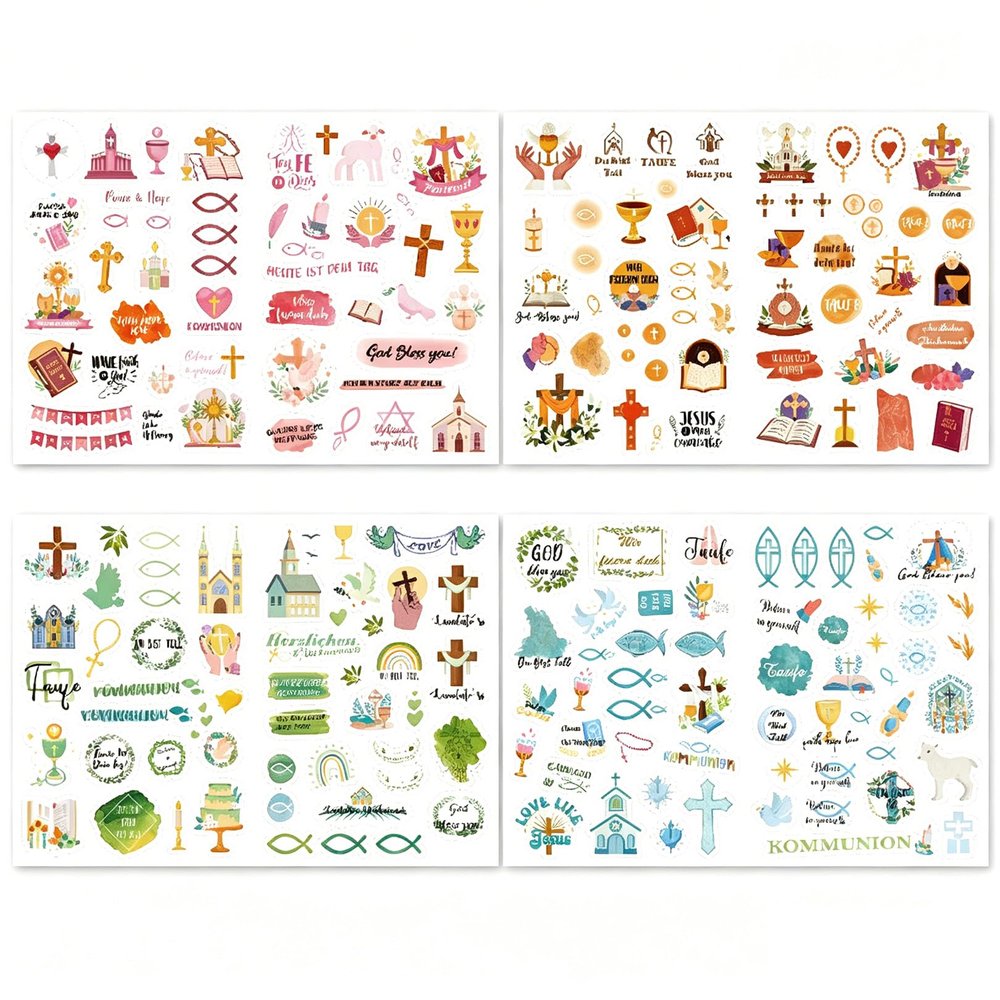 4-Piece Communion & Baptism Sticker Set