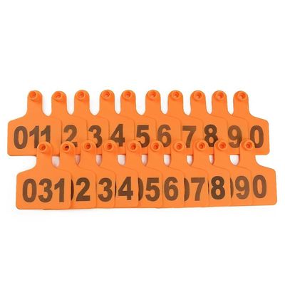 Numbered Cattle Ear Tags, 100 Pieces, Multicolor, 4 × 5 cm, 101–200