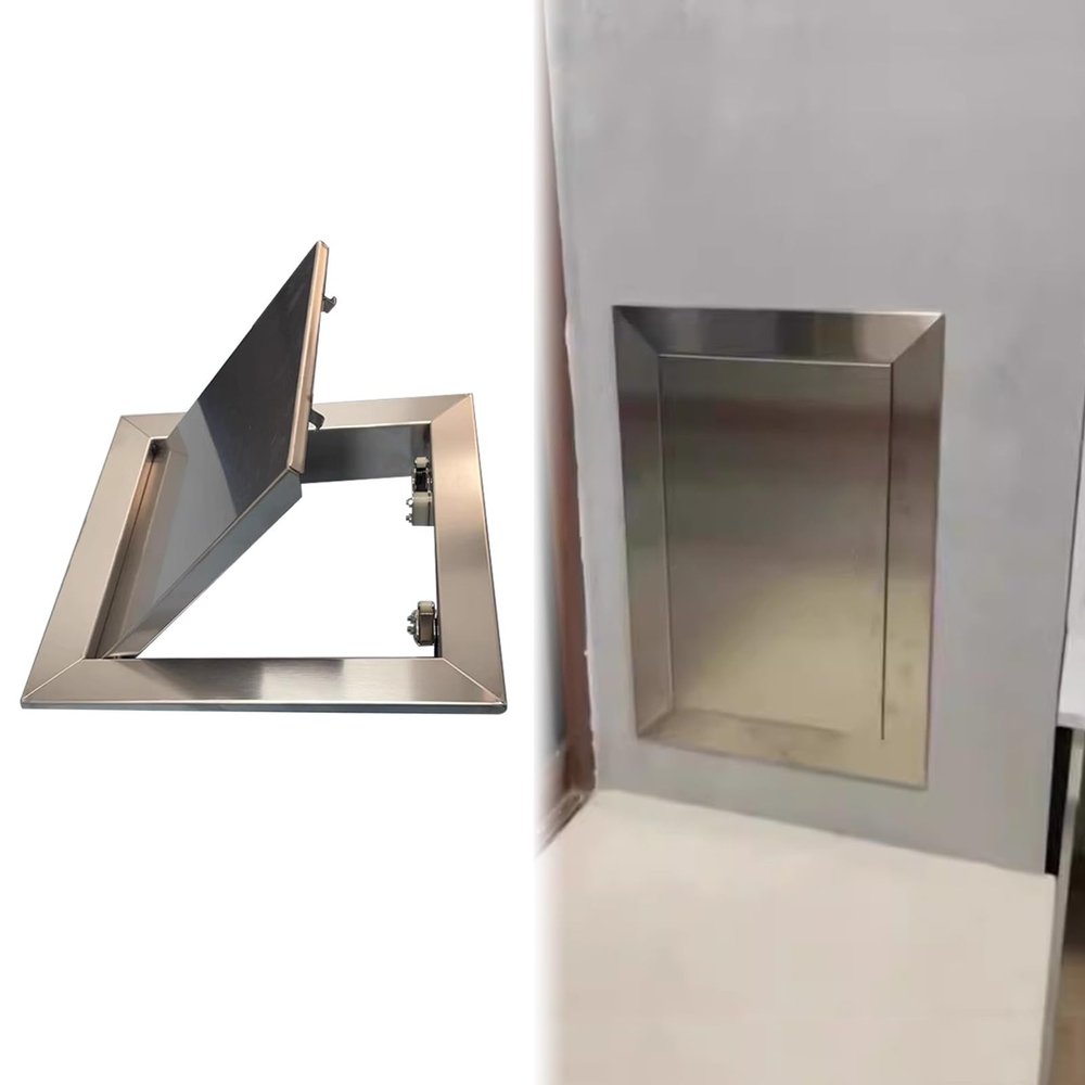 Metal Access Panel with Push Lock, Recessed Inspection Door, 75 x 60 cm