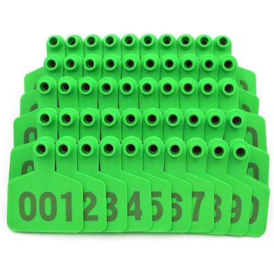 Cattle Ear Tags, Livestock Ear Tags, 100 Numbered Pieces, Multicolor, Various Sizes (Green, 4 × 5 cm, 201–300)