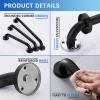 Stair Handrail Set with Wall Brackets, Matte Black Stainless Steel, 30–120 cm view 3