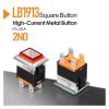 RUAJOGYNVM KCD1 LED Metal Push Button, 2NO 4-Pin Square Switch, 250 V/15 A, Green/Red, IP65, Blue LED, Momentary, 3–8 V view 3