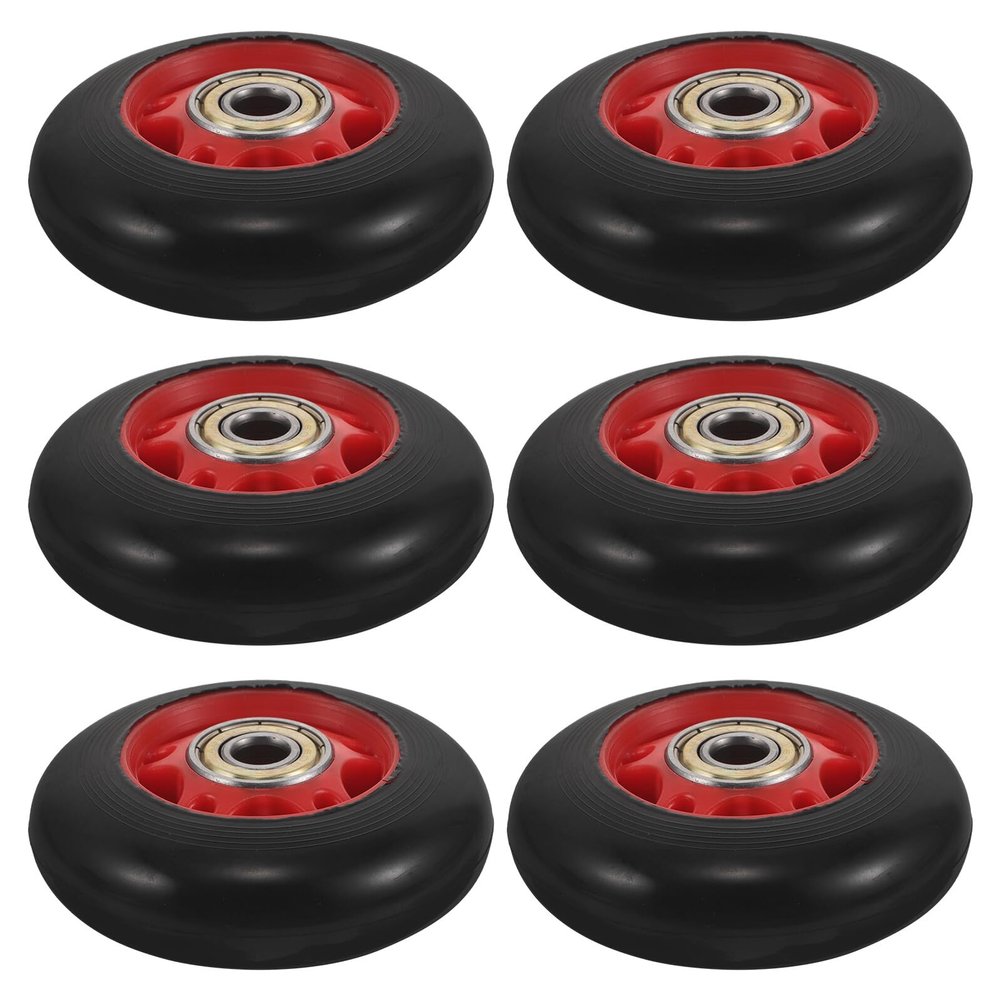 TOYANDONA 6-Pack Fitness Equipment Replacement Rollers, PP/PA, 8 mm Bore, Wear-Resistant