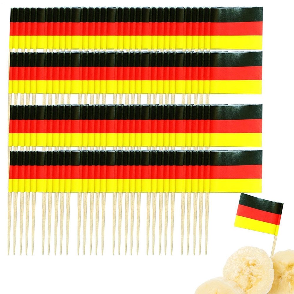 Food Picks - Paper, Germany Flag Cupcake Toppers