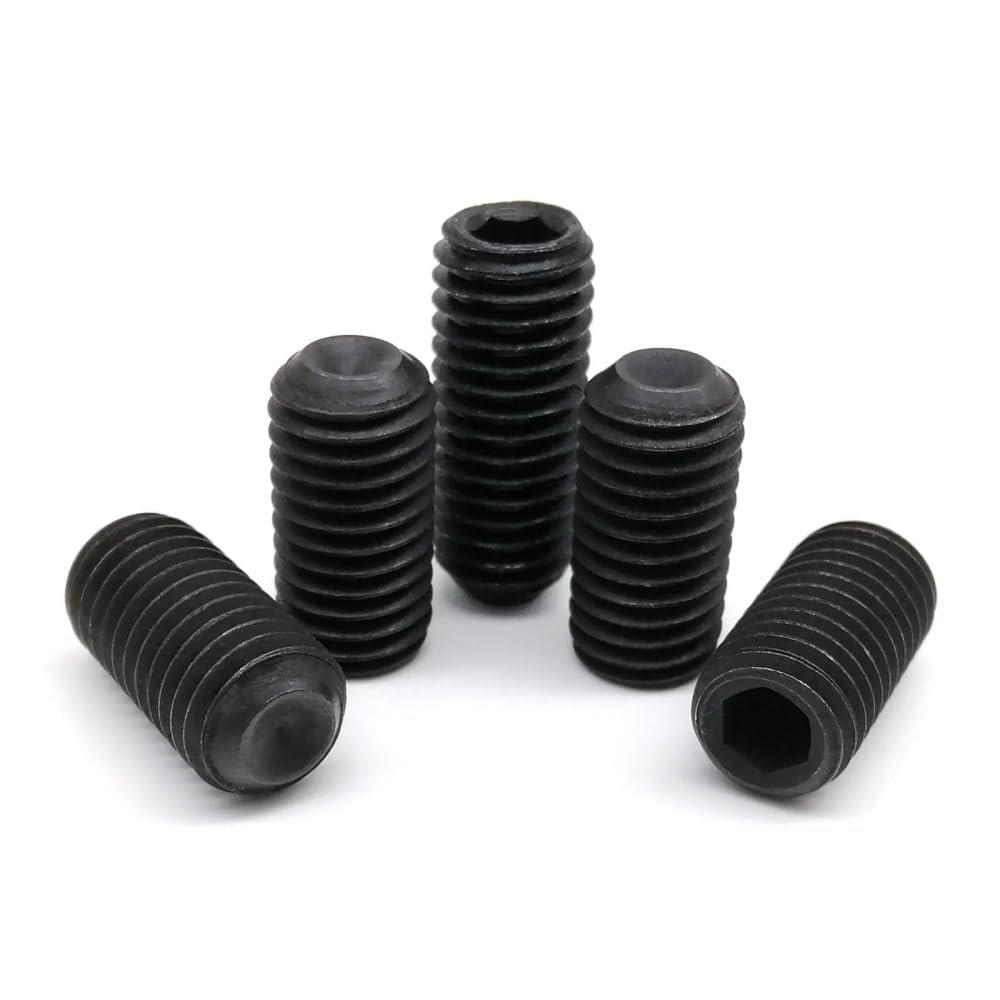 Hex Socket Set Screws with Cup Point, Black Steel, M1.6–M12, Assorted (3.0 mm, 50 pcs M5)