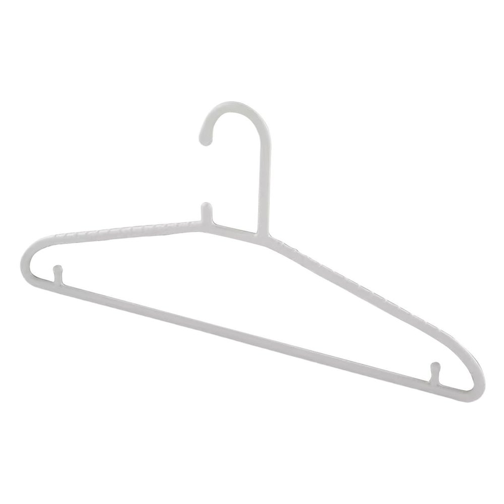 10-Pack Gray/White Plastic Hangers with Non-Slip Shoulders